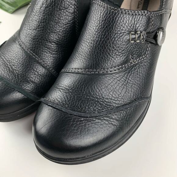 Clarks Cheyn Inca Loafers Slip On Black Leather Comfort Cushion Soft Women's 7 - Picture 3 of 10